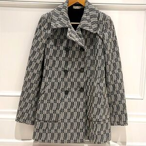 Pinko Vintage Wool Tweed Double Breasted Peacoat